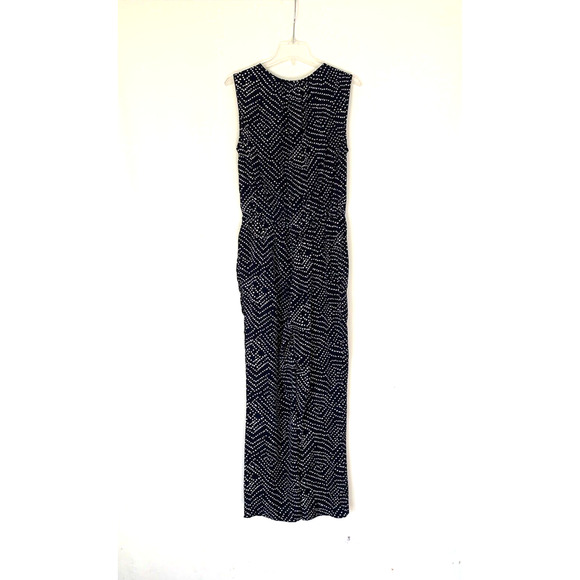 Diane Von Furstenberg DVF Eva Jumpsuit Small Blue Polka Dot Silk Sleeveless - Picture 1 of 16